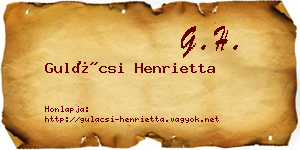 Gulácsi Henrietta névjegykártya